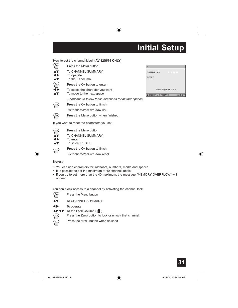 Initial setup | JVC LCT1638-001B-A User Manual | Page 31 / 64