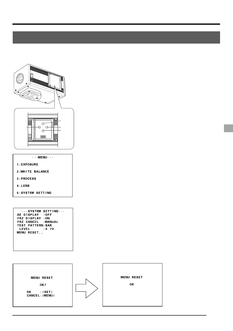 Réinitialisation des réglages du menu | JVC KY-F1030U User Manual | Page 143 / 148