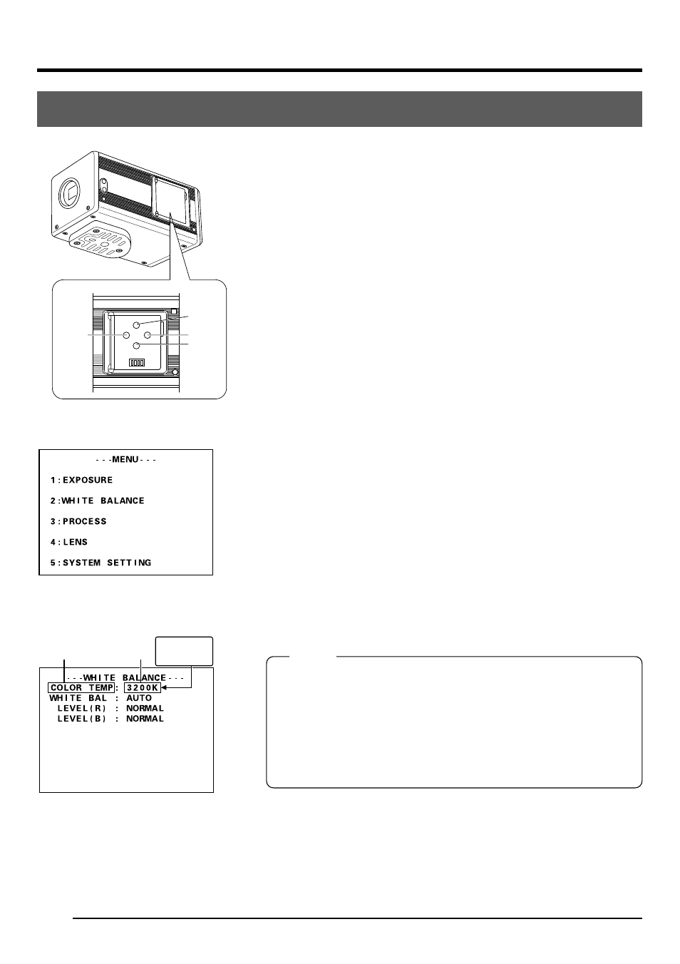 Einstellverfahren, Menübildschirm-einstellungen (fortgesetzt) | JVC KY-F1030U User Manual | Page 84 / 148