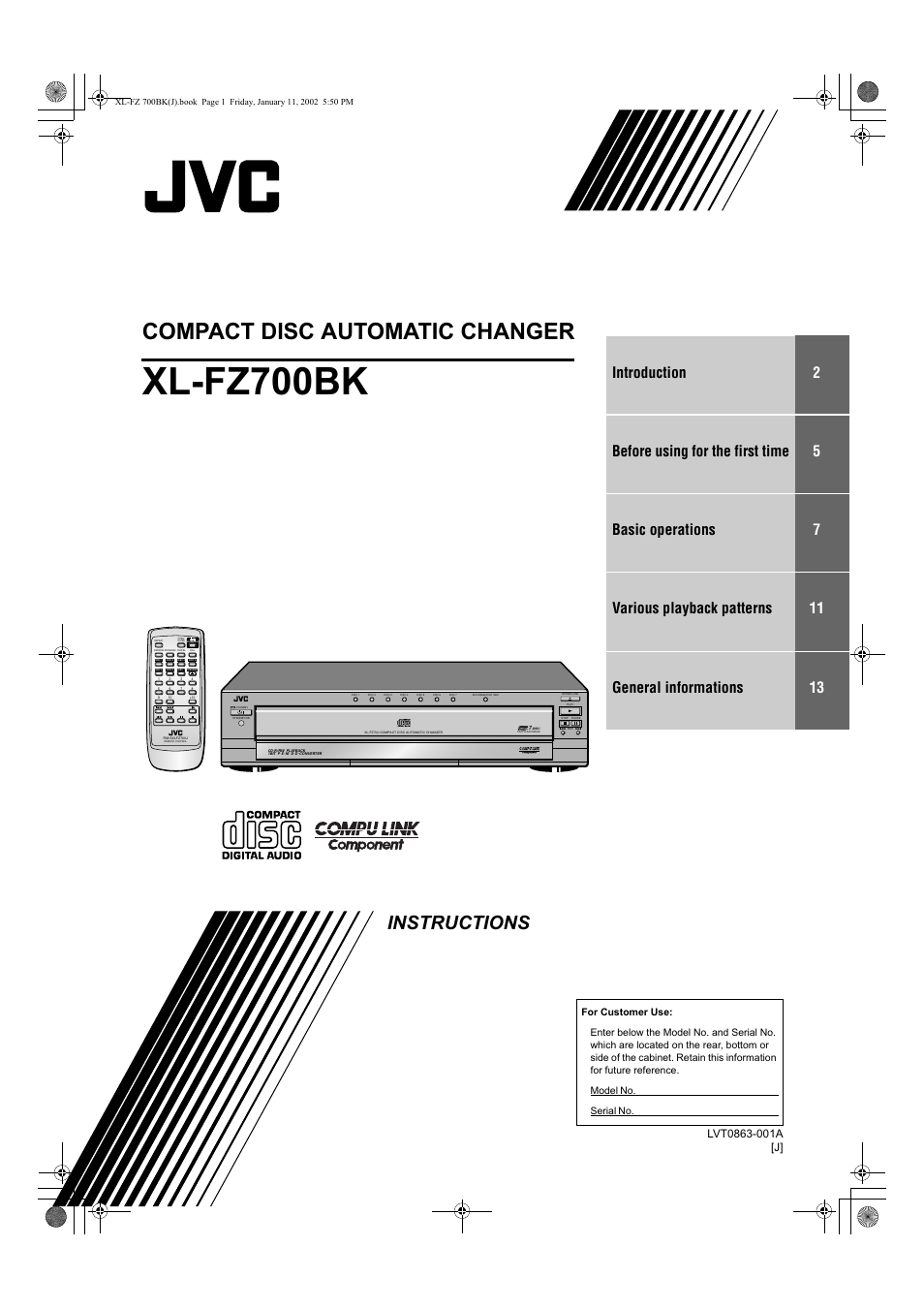 JVC XL-FZ700 User Manual | 39 pages