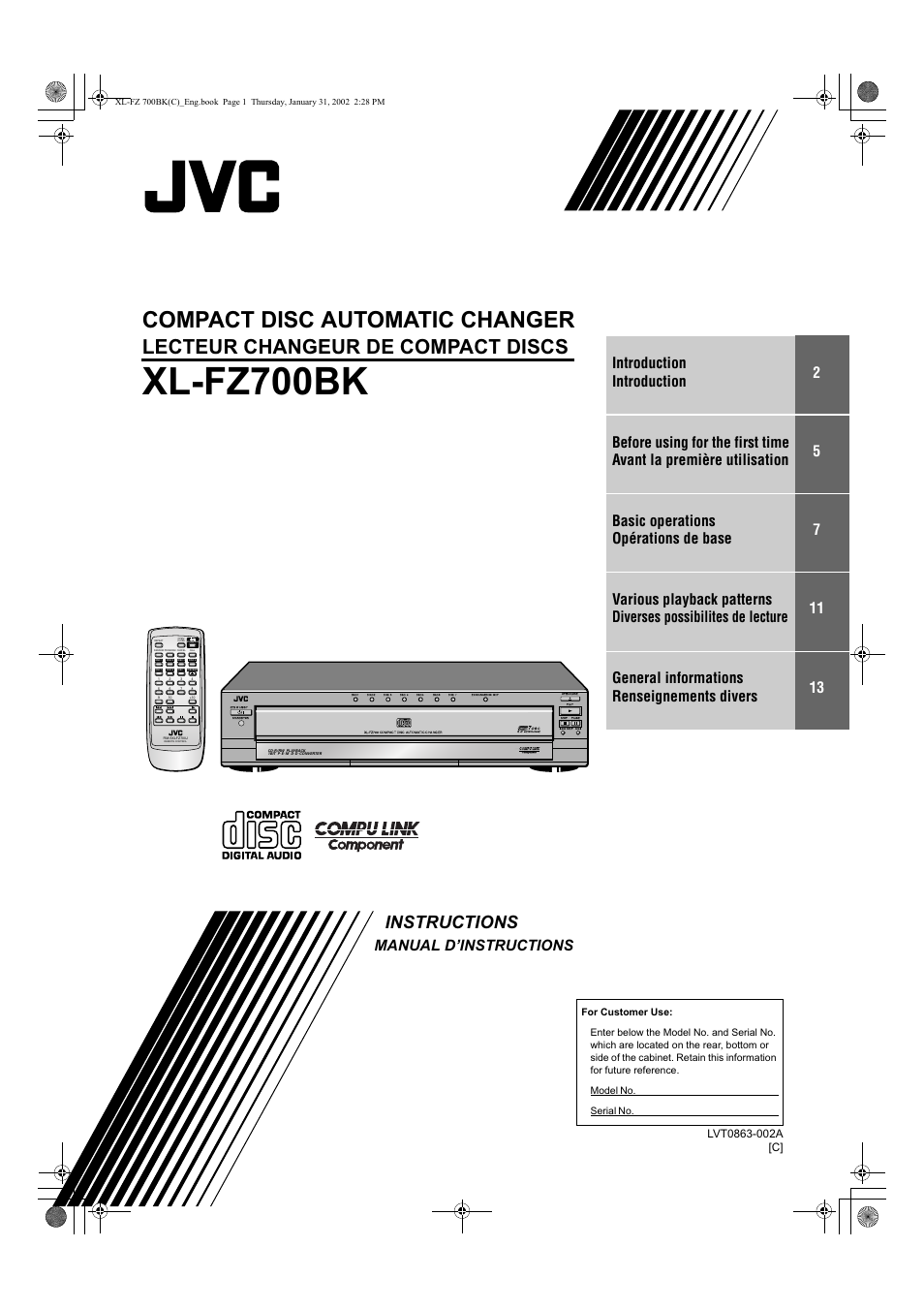 C version, Top cover | JVC XL-FZ700 User Manual | Page 21 / 39