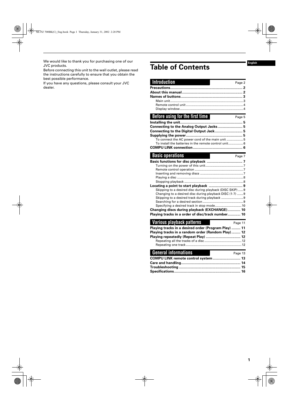 JVC XL-FZ700 User Manual | Page 23 / 39