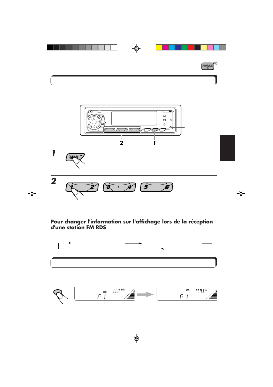 Accord d'une station présélectionnée, Sélection du son de réception fm | JVC KD-MX2800R User Manual | Page 109 / 202
