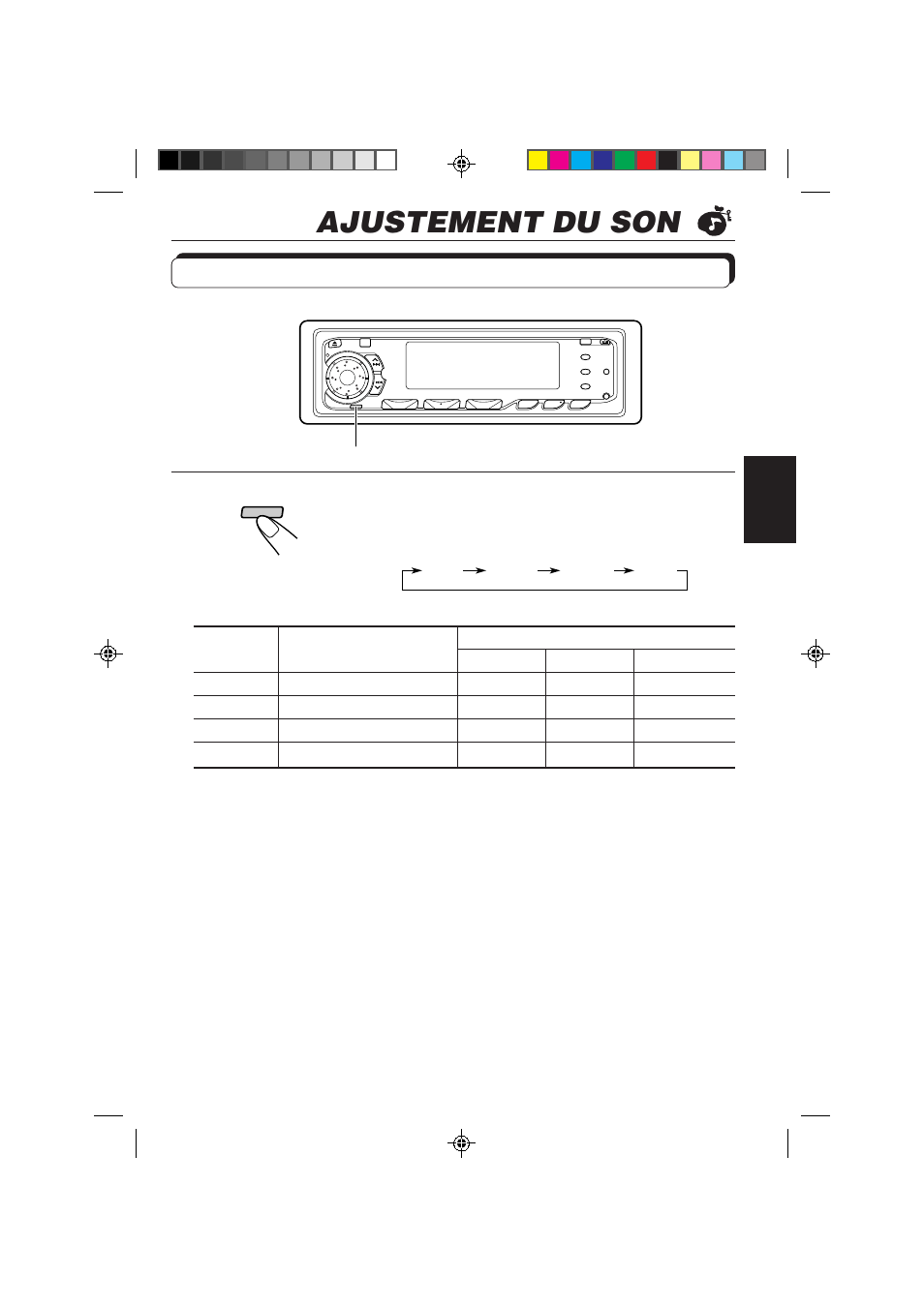 Ajustement du son, Sélection des modes sonores préréglés, Appelez le mode sonore que vous souhaitez | JVC KD-MX2800R User Manual | Page 127 / 202