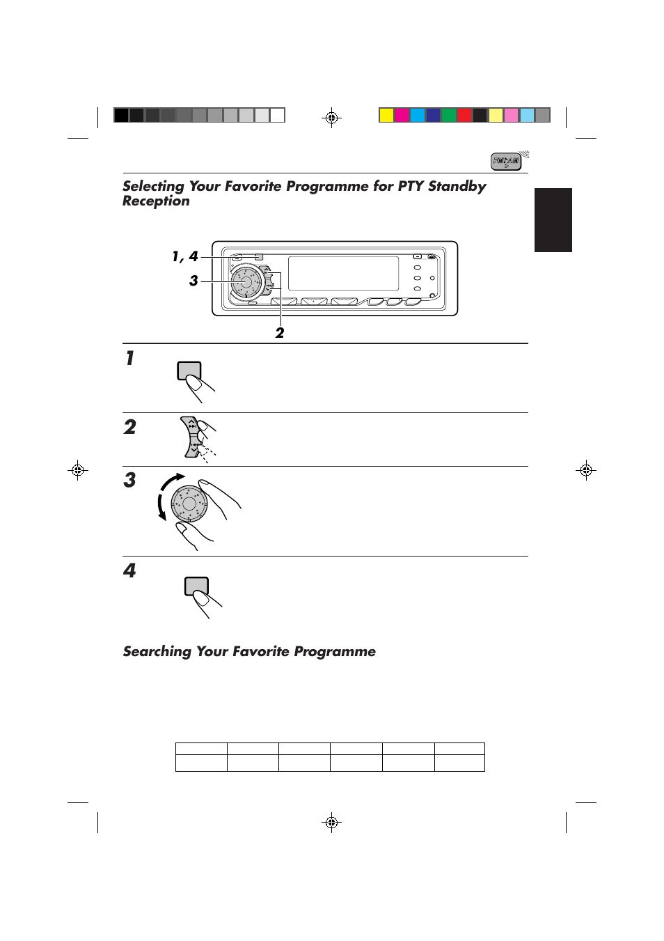Select “pty standby” if not shown on the display, Finish setting. searching your favorite programme | JVC KD-MX2800R User Manual | Page 13 / 202