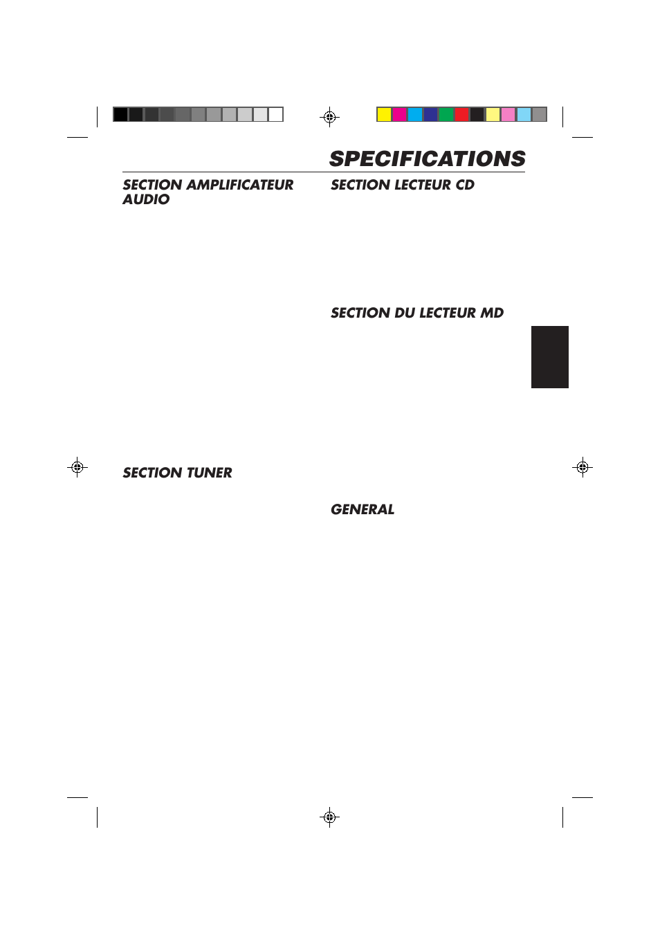Specifications, General | JVC KD-MX2800R User Manual | Page 151 / 202
