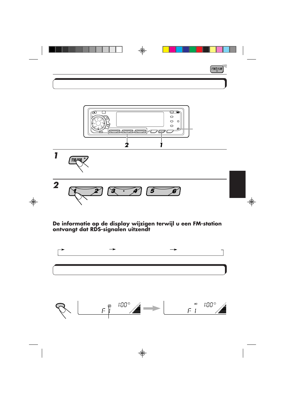 Afstemmen op een voorkeuzezender, Geluid selecteren bij ontvangst van fm-zender | JVC KD-MX2800R User Manual | Page 159 / 202