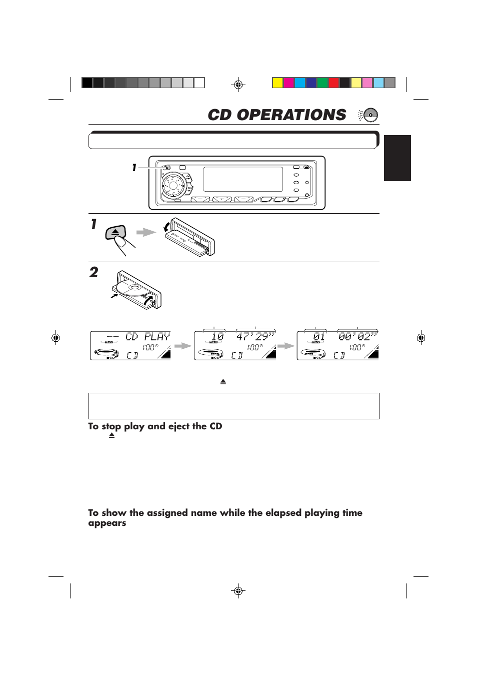 Cd operations, Playing a cd | JVC KD-MX2800R User Manual | Page 19 / 202