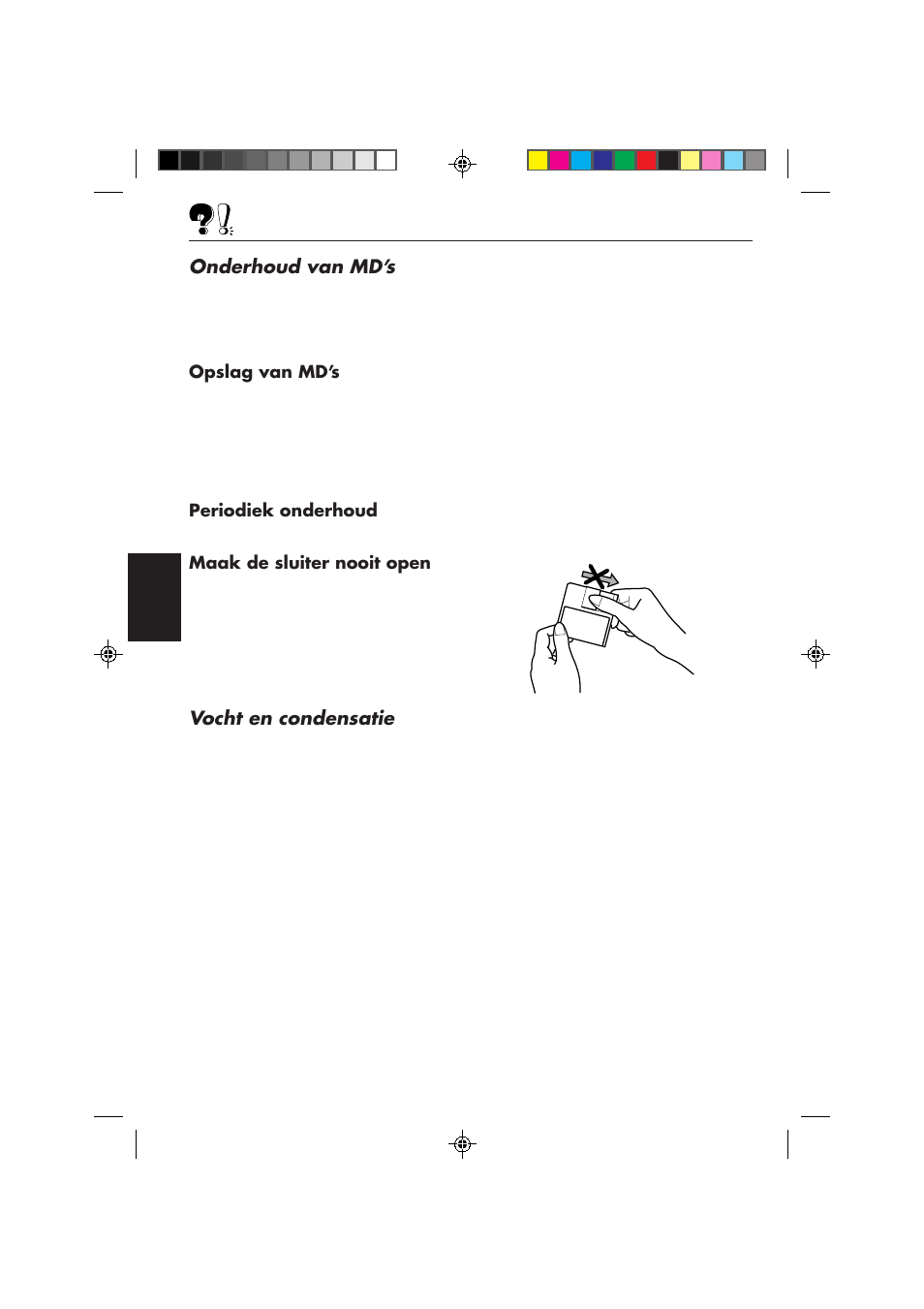Onderhoud van md’s, Vocht en condensatie | JVC KD-MX2800R User Manual | Page 198 / 202