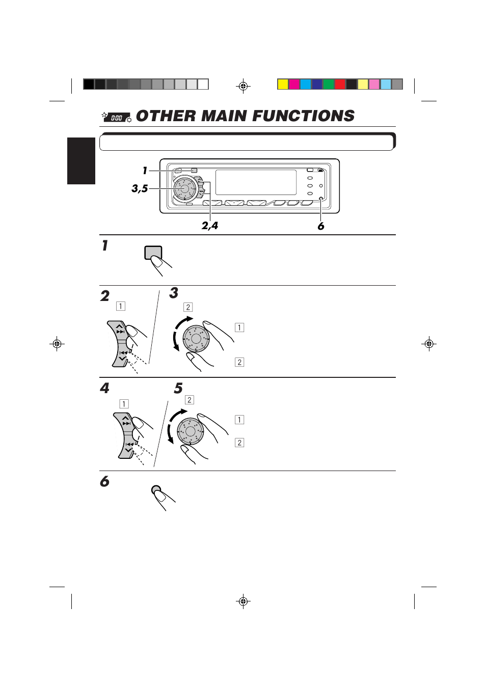 Other main functions, Setting the clock | JVC KD-MX2800R User Manual | Page 30 / 202