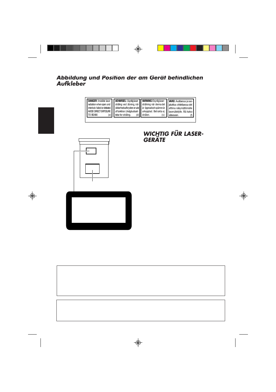 Class 1 laser product, Wichtig für laser- geräte | JVC KD-MX2800R User Manual | Page 52 / 202