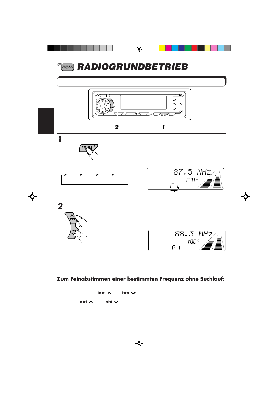 Radiogrundbetrieb, Radiohören, Beginnen sie mit der suche nach einem sender | JVC KD-MX2800R User Manual | Page 56 / 202