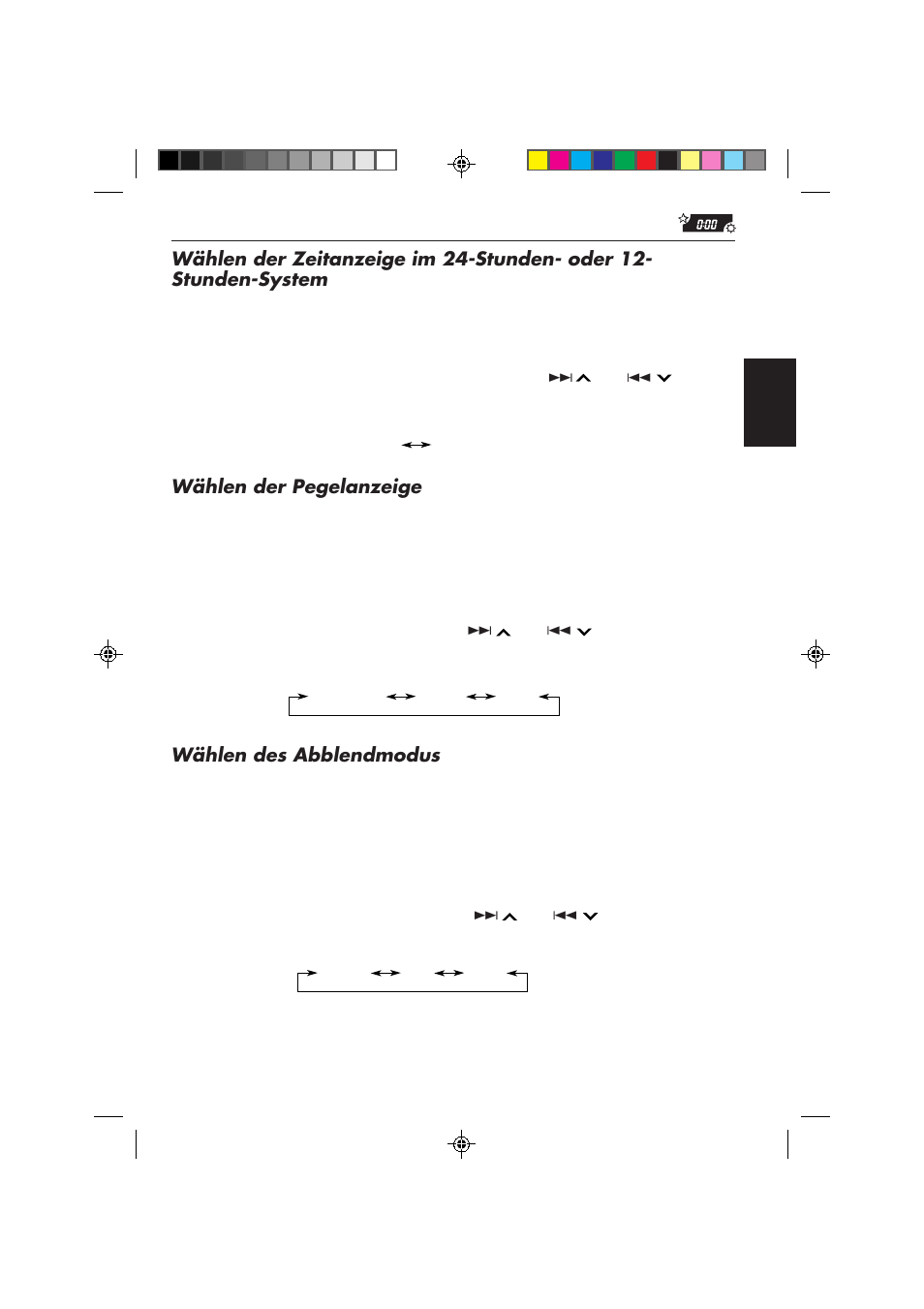 Wählen der pegelanzeige, Wählen des abblendmodus | JVC KD-MX2800R User Manual | Page 83 / 202