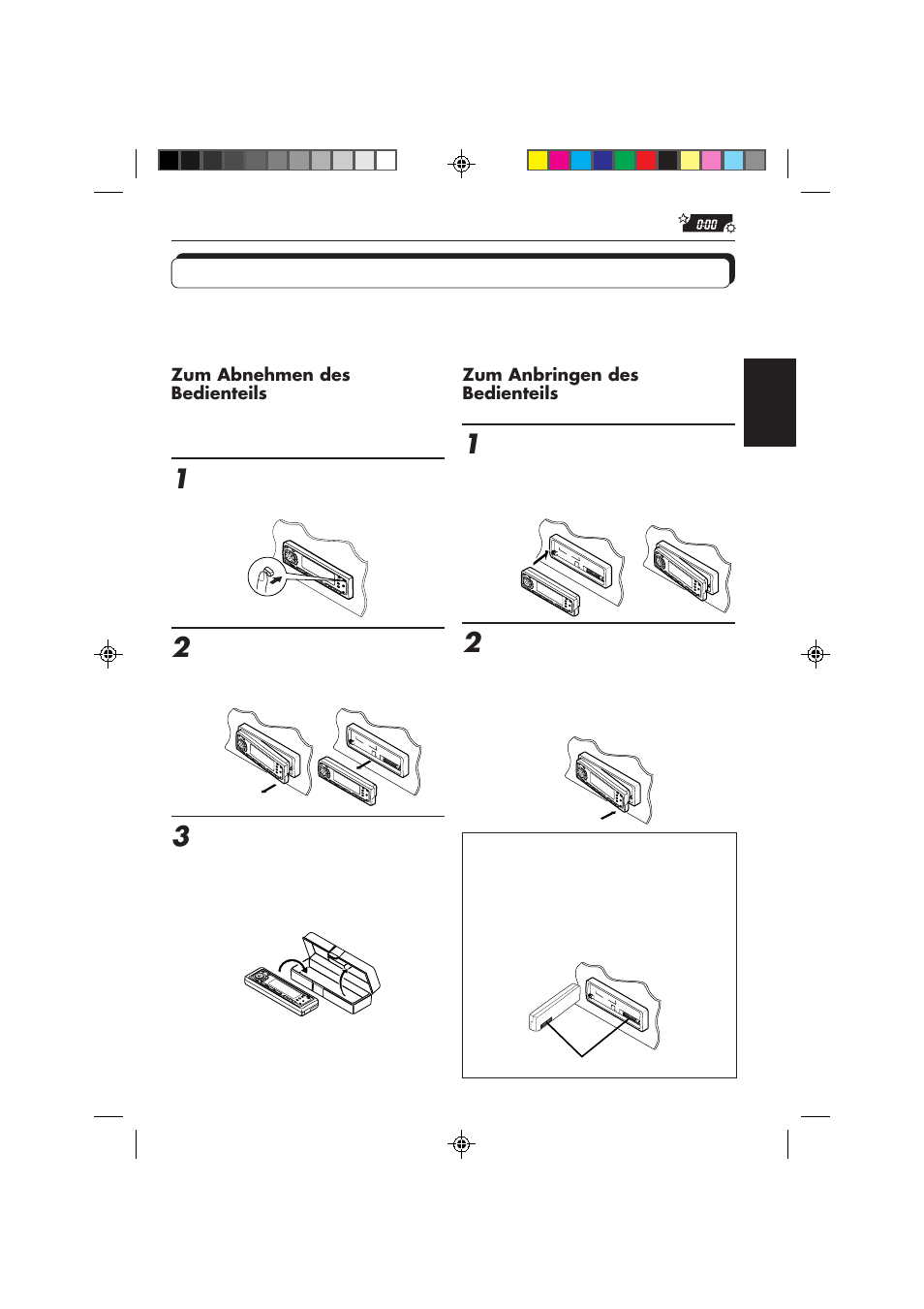 Abnehmen des bedienteils | JVC KD-MX2800R User Manual | Page 91 / 202