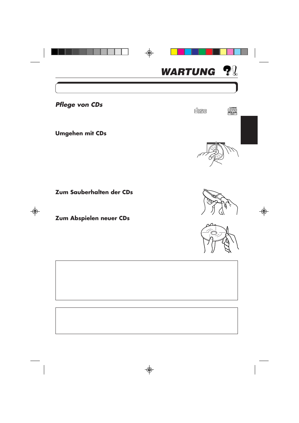 Wartung, Handhabung von disketten, Pflege von cds | JVC KD-MX2800R User Manual | Page 97 / 202