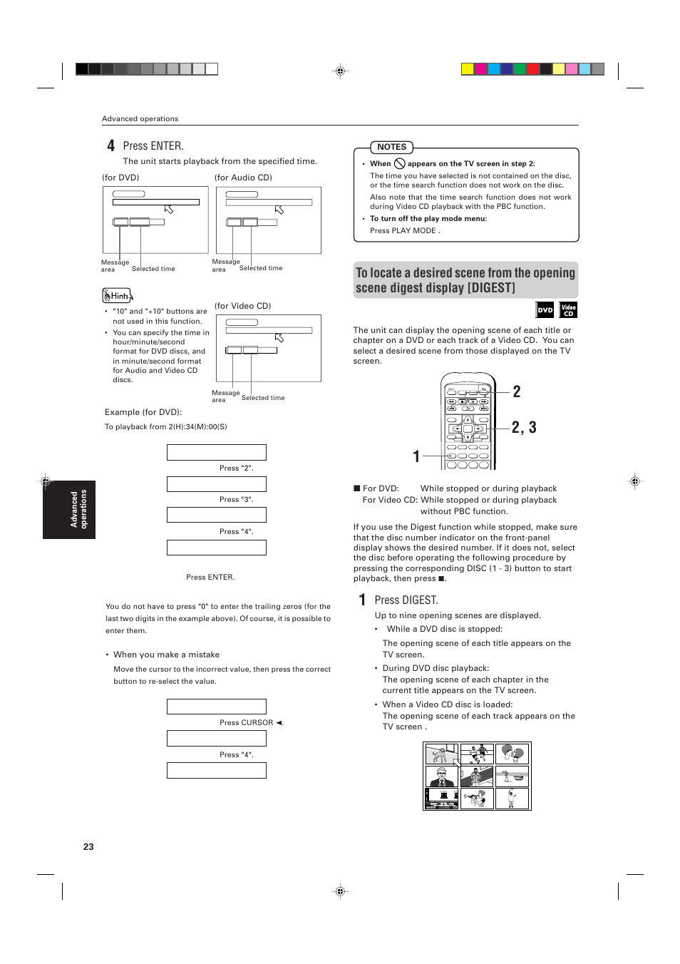 Press enter, Press digest | JVC XV-M555BK User Manual | Page 26 / 48