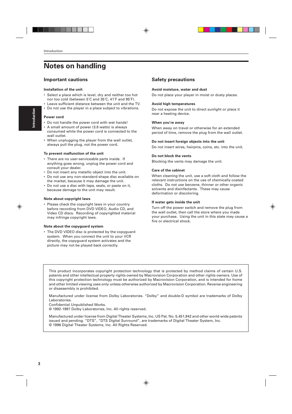 Important cautions, Safety precautions | JVC XV-M555BK User Manual | Page 6 / 48