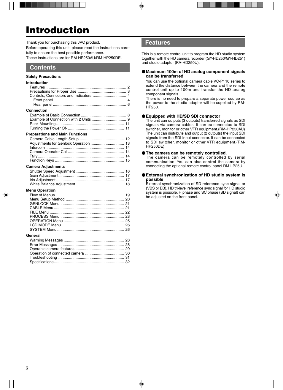 JVC RM-HP250DE User Manual | Page 12 / 44