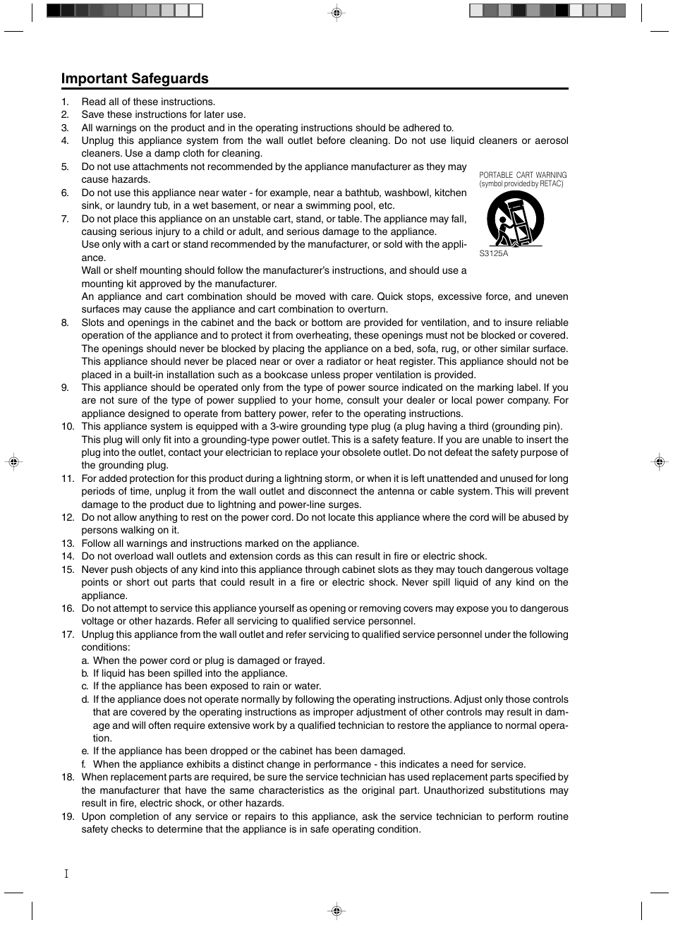 Important safeguards | JVC RM-HP250DE User Manual | Page 2 / 44