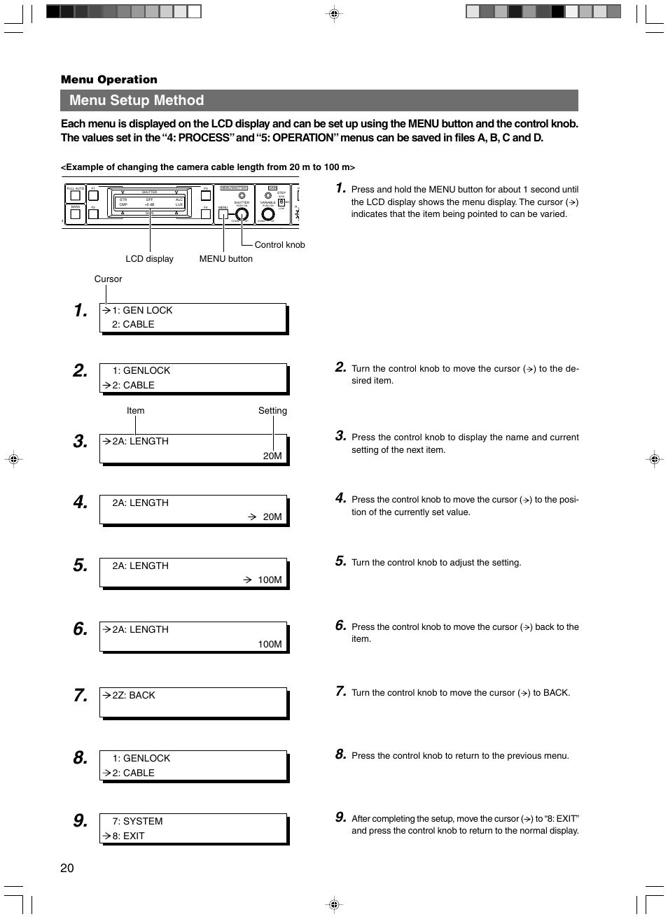 Menu setup method | JVC RM-HP250DE User Manual | Page 30 / 44