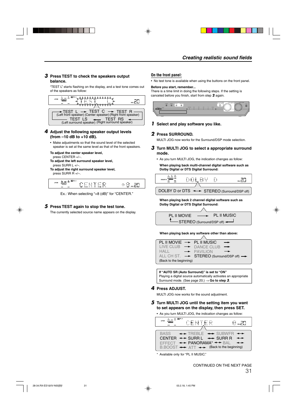 Creating realistic sound fields | JVC LVT1002-001B User Manual | Page 36 / 75