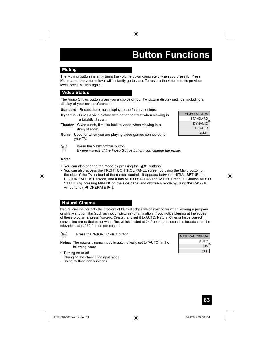 Button functions | JVC 0505TNH-II-IM User Manual | Page 63 / 96