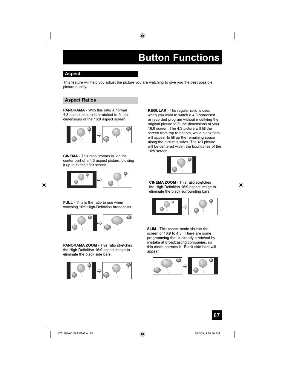Button functions | JVC 0505TNH-II-IM User Manual | Page 67 / 96