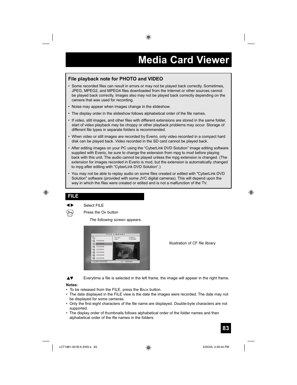 Media card viewer, File | JVC 0505TNH-II-IM User Manual | Page 83 / 96
