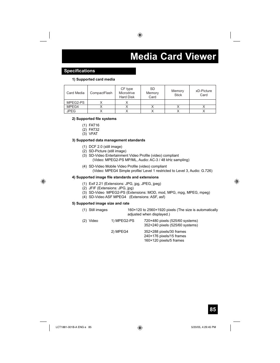 Media card viewer | JVC 0505TNH-II-IM User Manual | Page 85 / 96