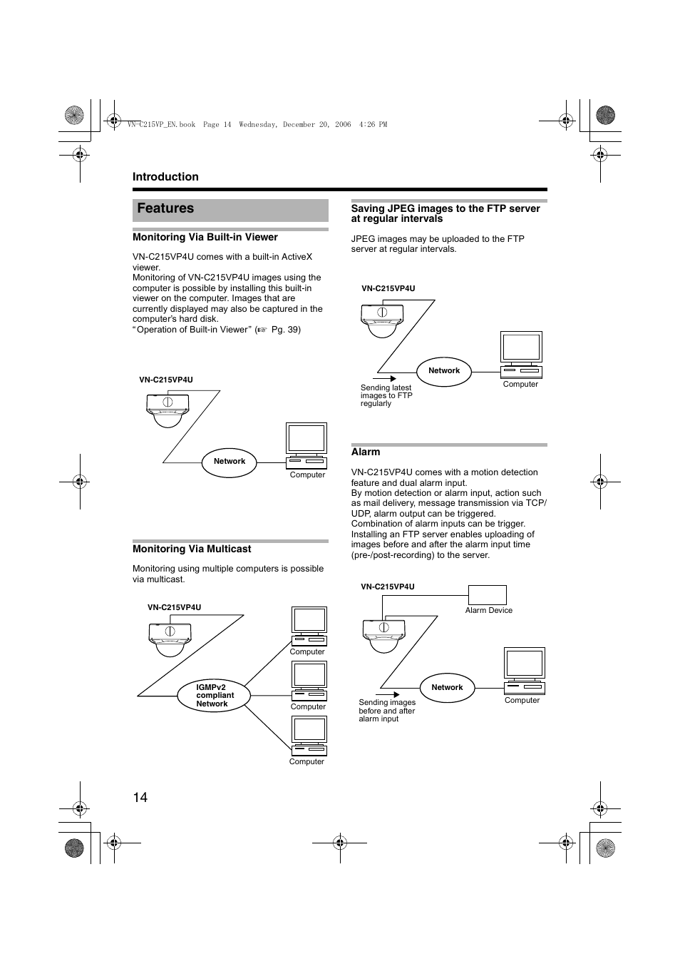 Features | JVC VN-C215VP4U User Manual | Page 14 / 48