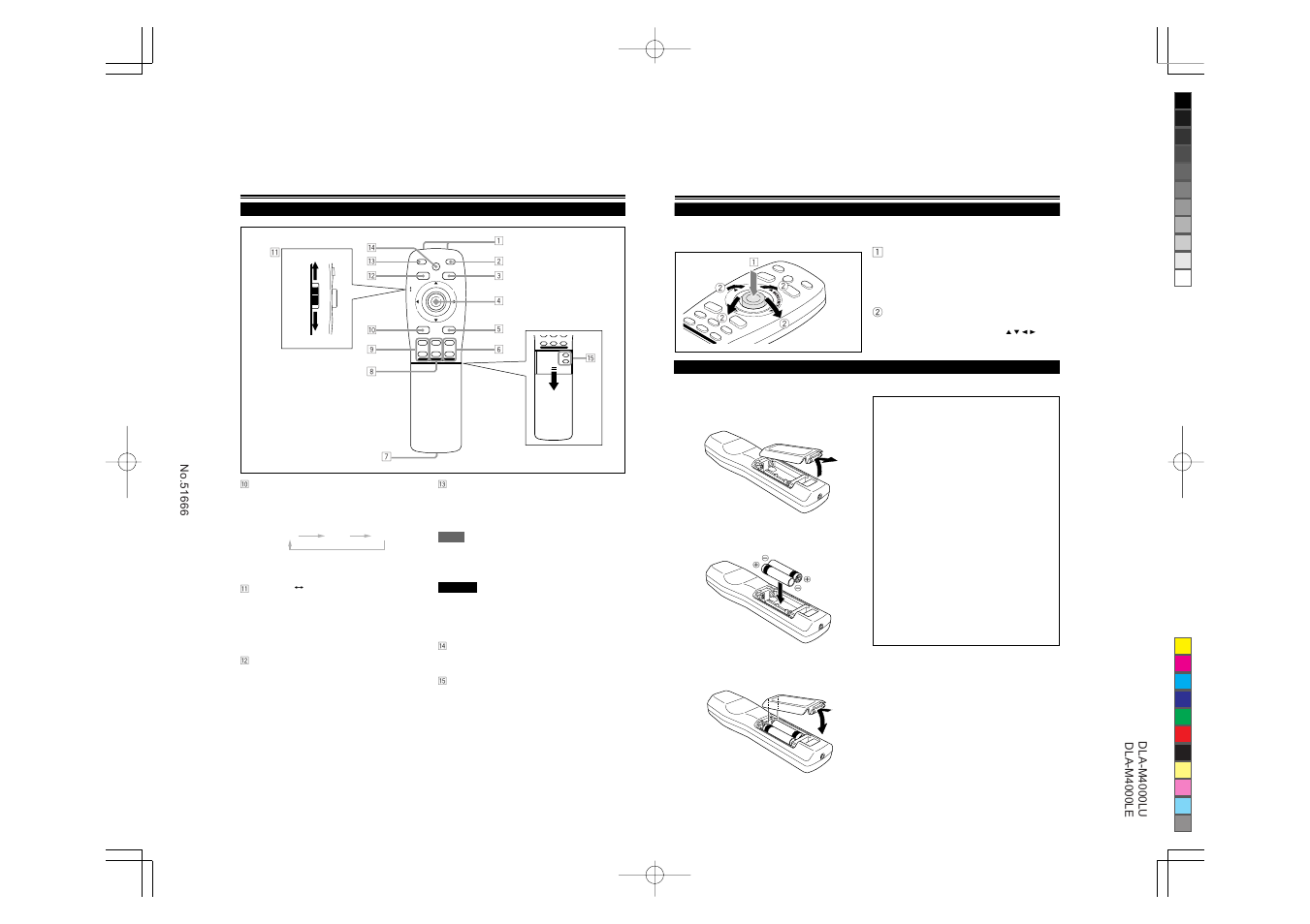 Rgb/computer lens lock unlock, Rgb/computer lens lock unlock page back volume | JVC DLA-M4000LU User Manual | Page 7 / 44