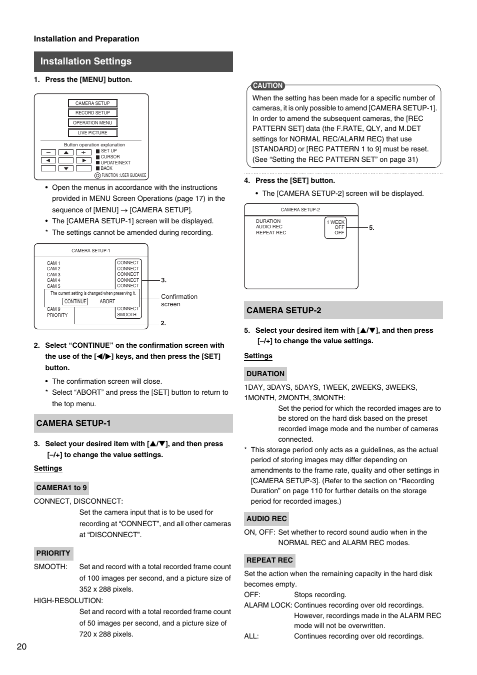 Installation settings | JVC VR-509E User Manual | Page 20 / 128