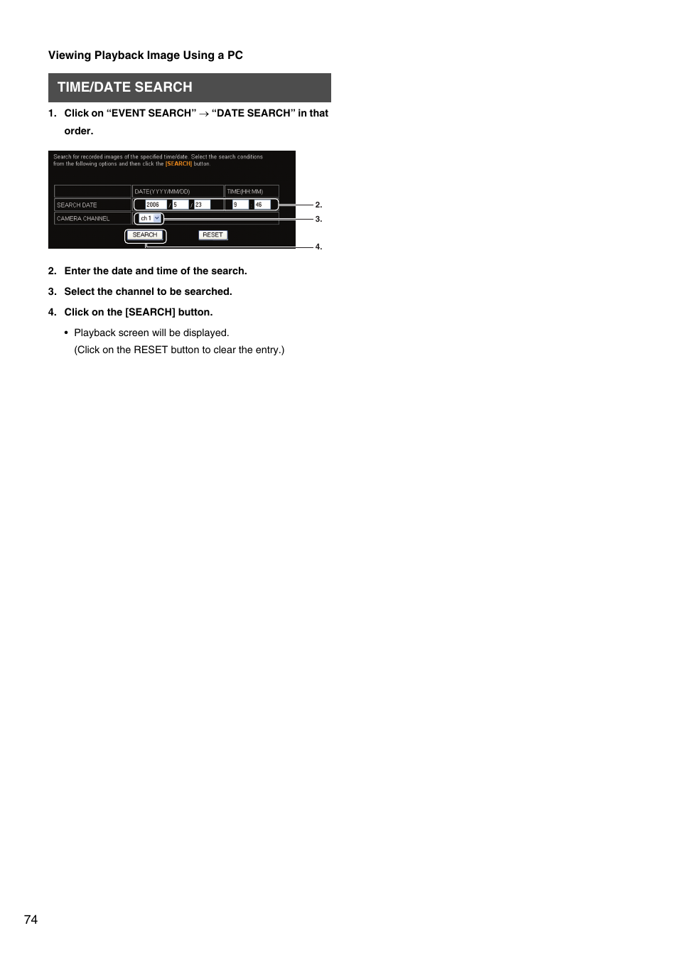 Time/date search | JVC VR-509E User Manual | Page 74 / 128