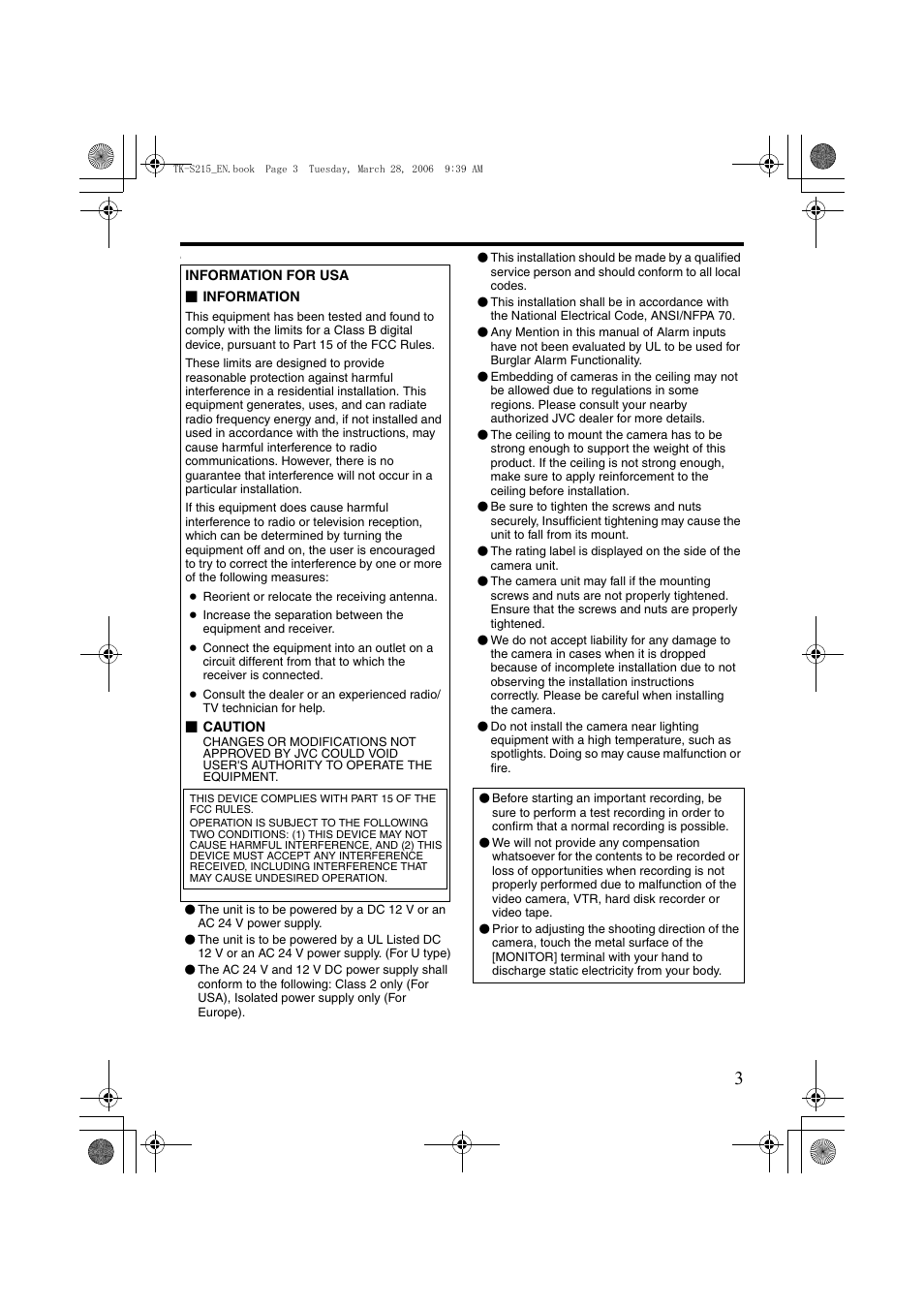 JVC TK-C210FW User Manual | Page 3 / 32
