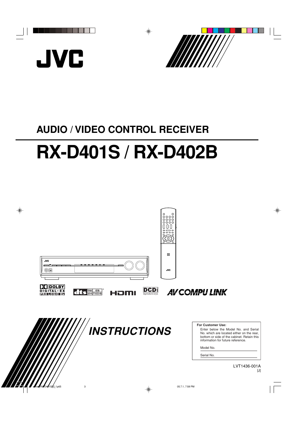 JVC RX-D401S User Manual | 52 pages