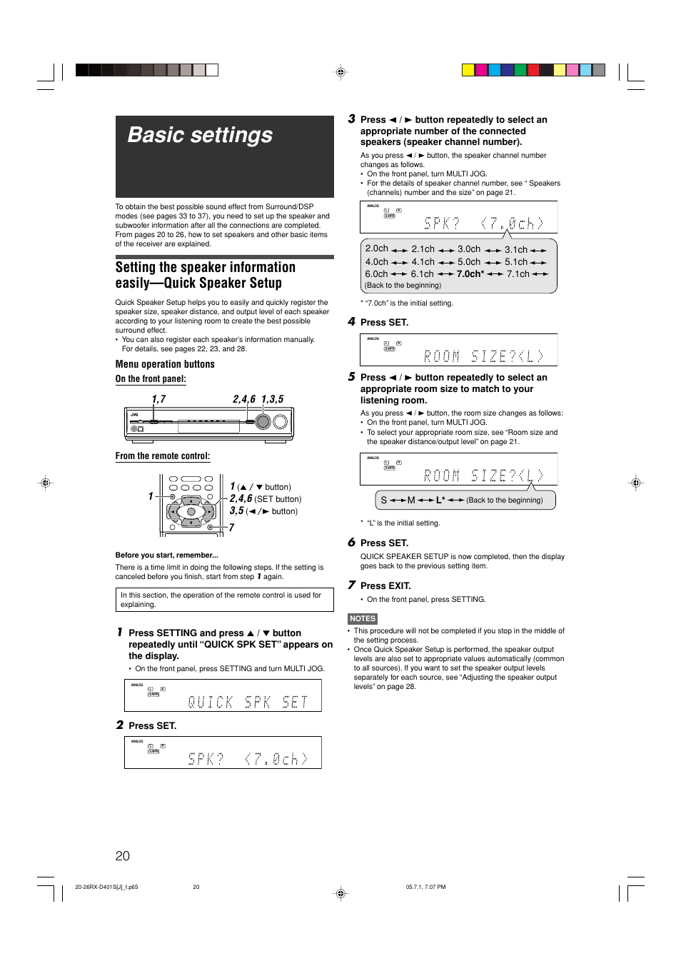 Basic settings | JVC RX-D401S User Manual | Page 22 / 52
