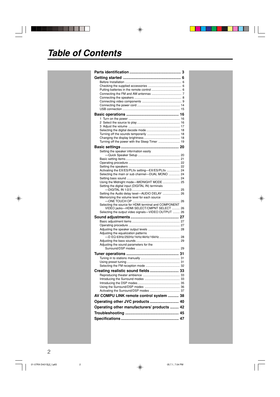 JVC RX-D401S User Manual | Page 4 / 52