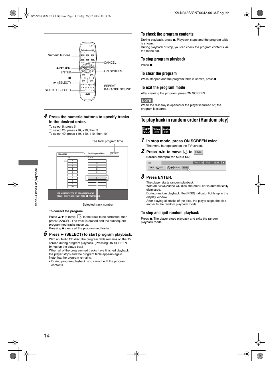 JVC XV-N318S User Manual | Page 16 / 40