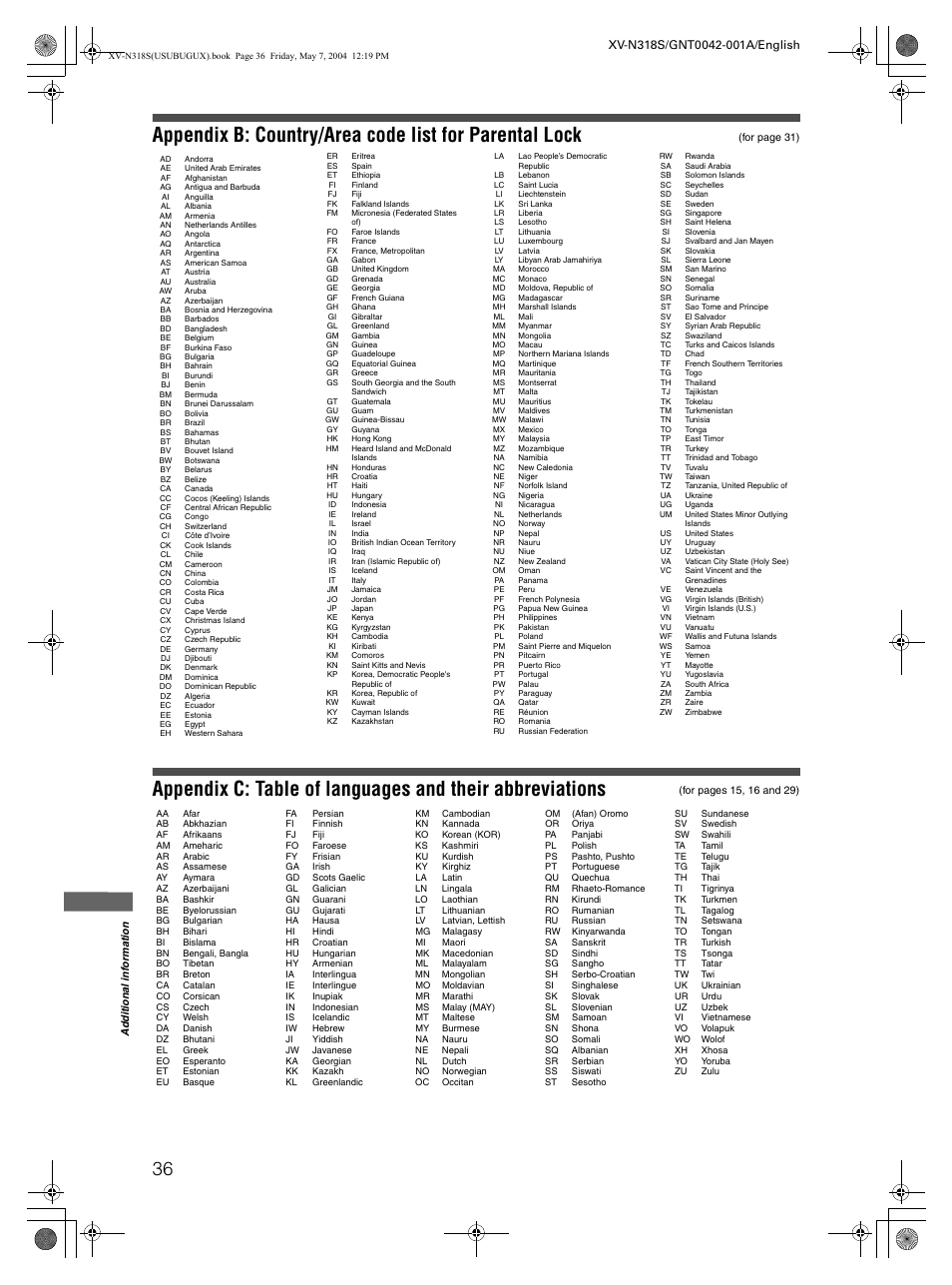 JVC XV-N318S User Manual | Page 38 / 40