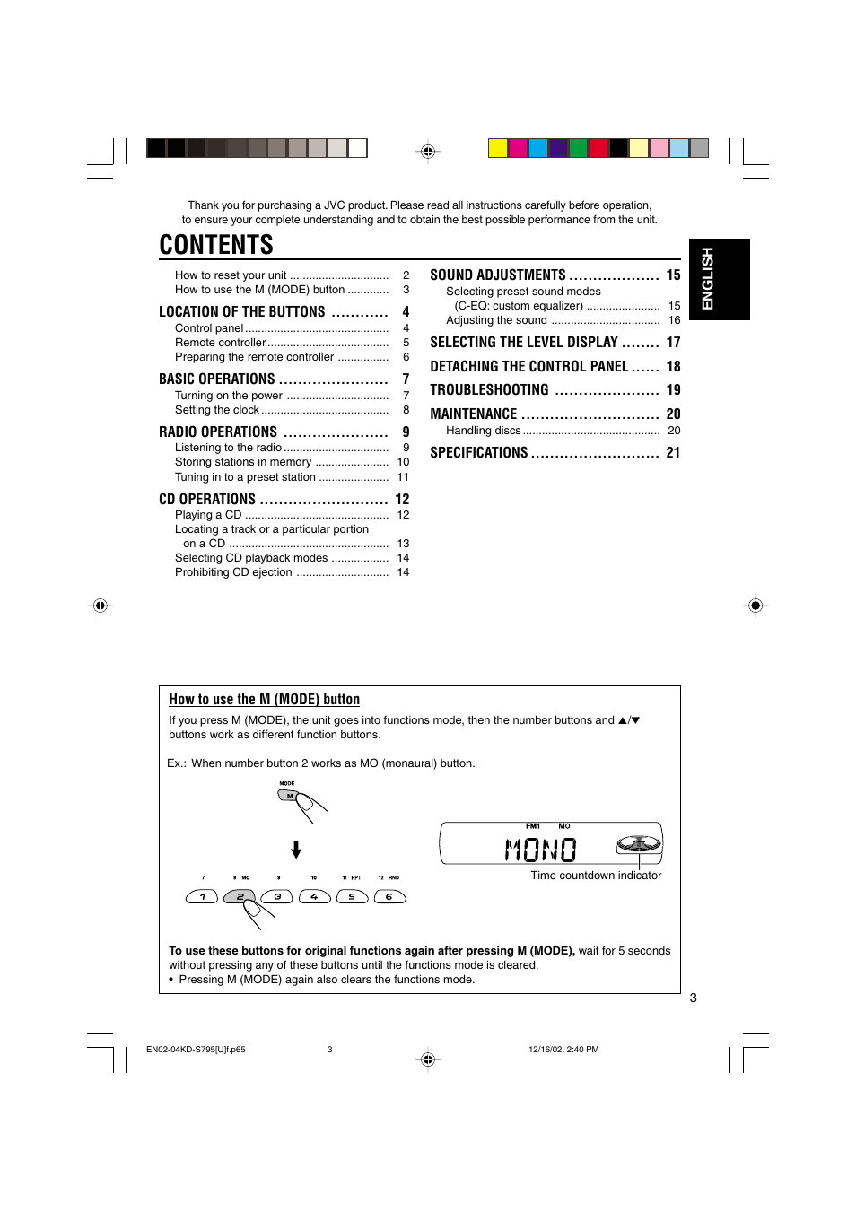 JVC KD-S795 User Manual | Page 3 / 25