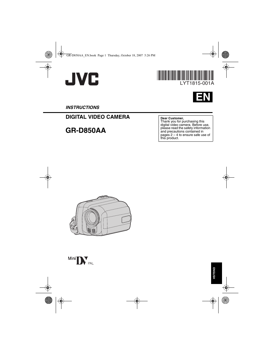 JVC GR-D850AA User Manual | 40 pages