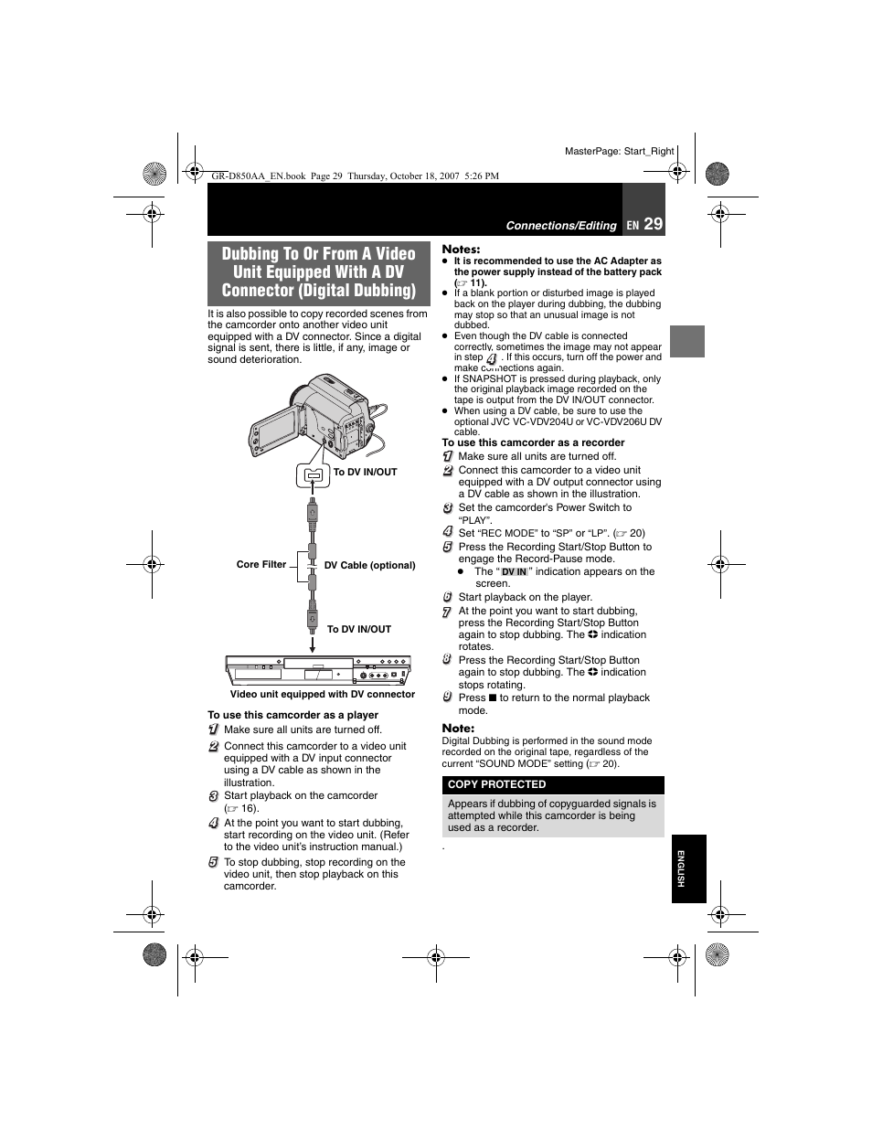 Connections/editing | JVC GR-D850AA User Manual | Page 29 / 40