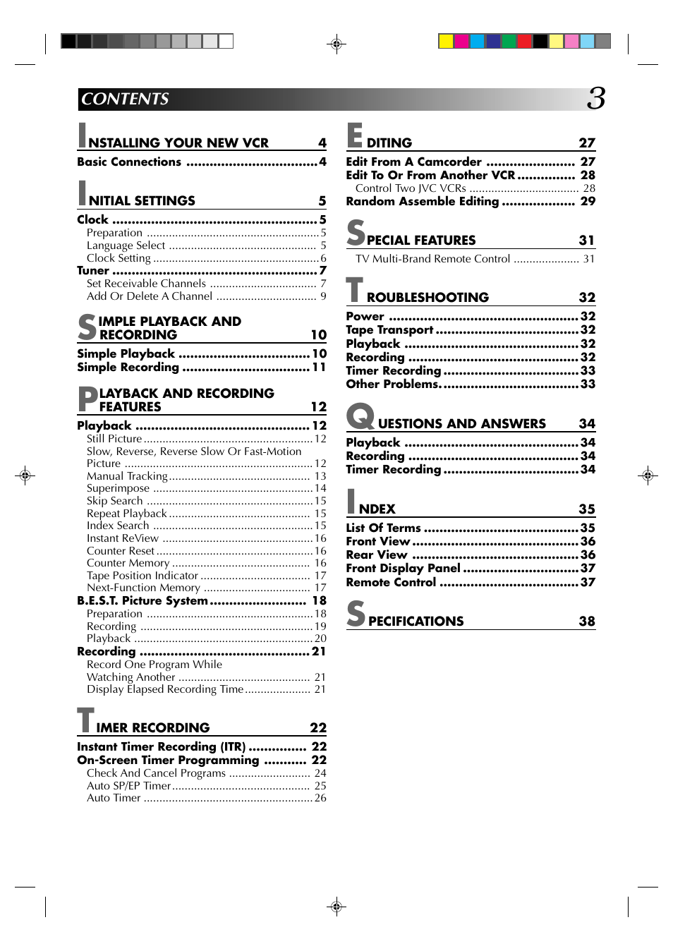 JVC HR-J4003UM User Manual | Page 3 / 38