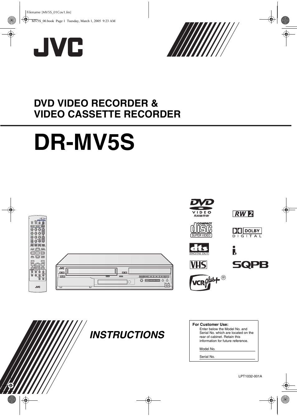 JVC DR-MV5S User Manual | 88 pages