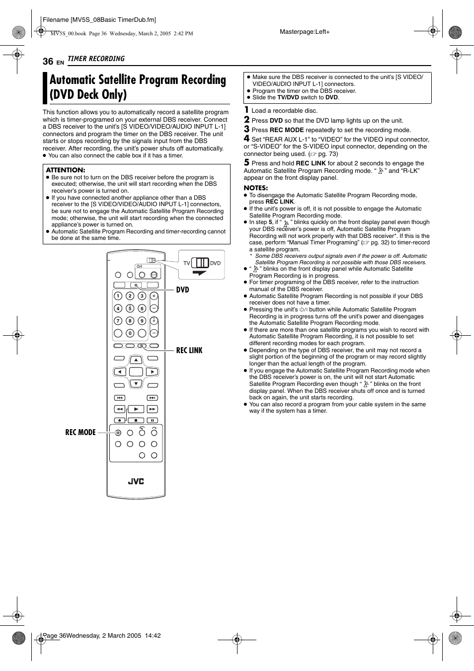 Pg. 36), Pg. 36 | JVC DR-MV5S User Manual | Page 36 / 88