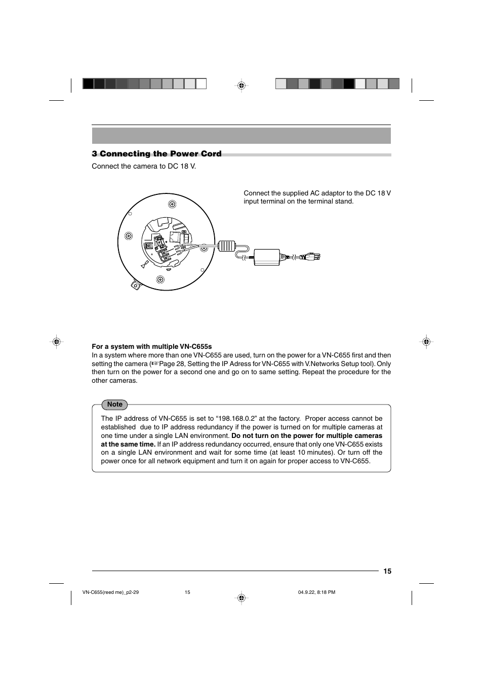 3 connecting the power cord | JVC VN-C655U User Manual | Page 15 / 40