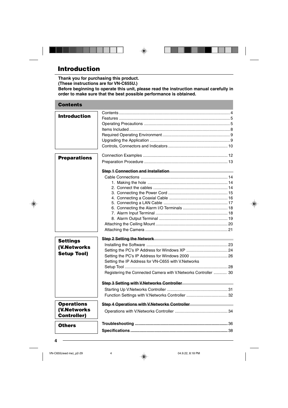 JVC VN-C655U User Manual | Page 4 / 40