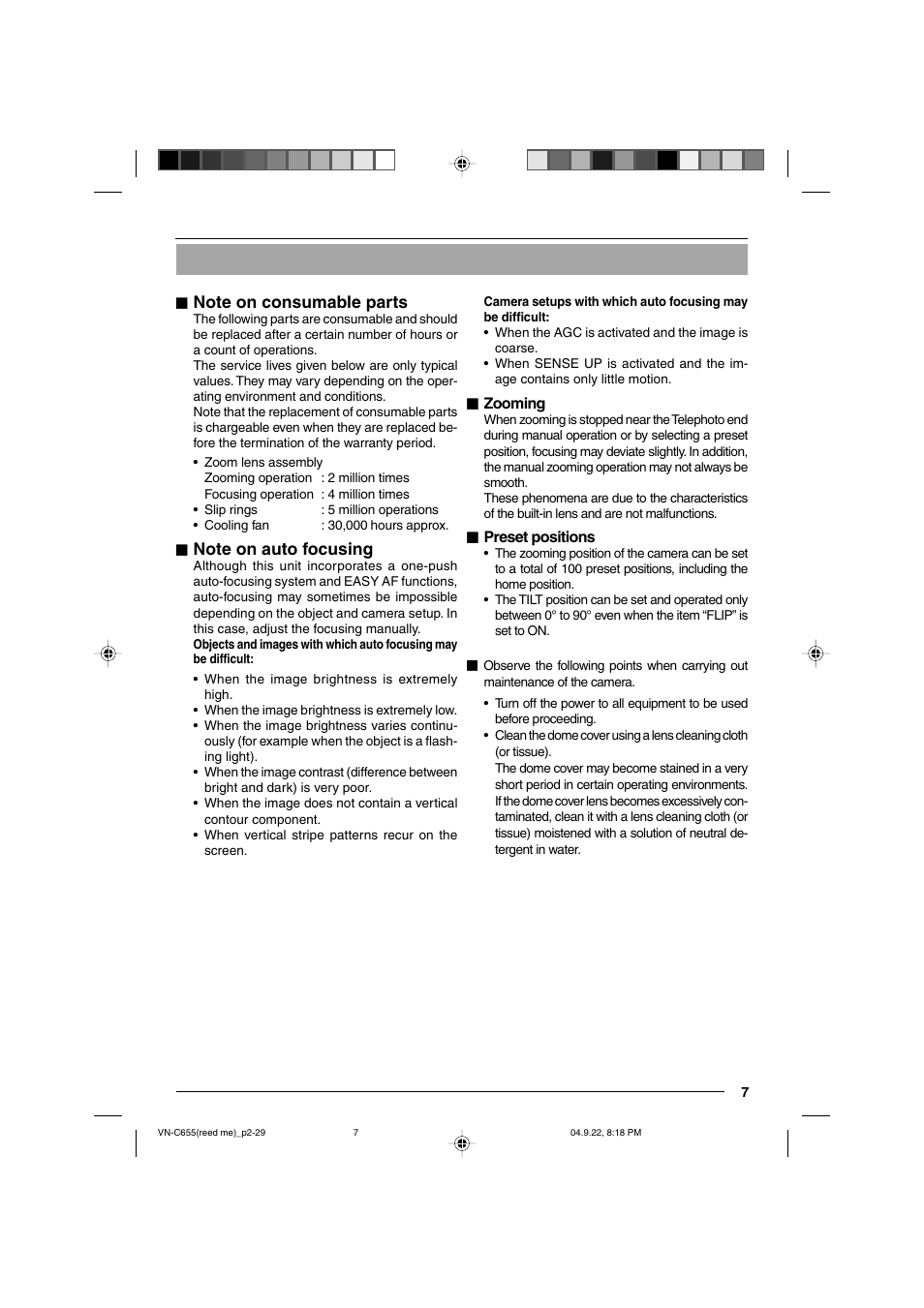 JVC VN-C655U User Manual | Page 7 / 40