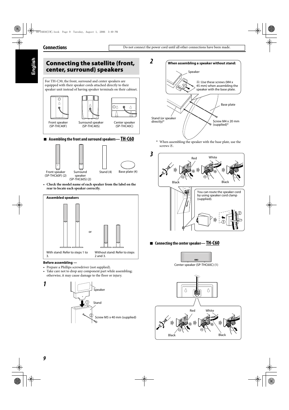 Th-c60, Connections | JVC TH-C90 User Manual | Page 106 / 138