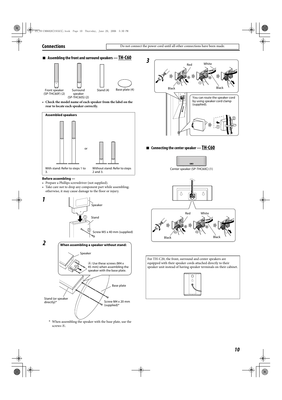 Th-c60, Connections | JVC TH-C90 User Manual | Page 13 / 138